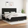 vidaXL Sommier &agrave; lattes de lit avec matelas Noir 200x200 cm Tissu