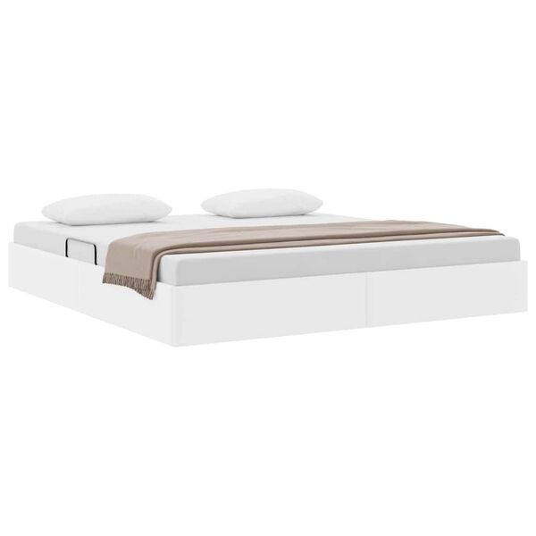 vidaXL Lit de Rangement avec matelas Blanc pur 180 x 200 cm Faux cuir