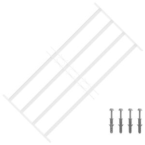vidaXL Grille de s&eacute;curit&eacute; pour fen&ecirc;tres avec 4 barres crois&eacute;es 3 pcs