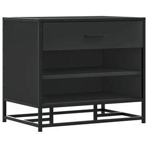 vidaXL Banc &agrave; chaussures noir 60x40x53,5 cm bois d'ing&eacute;nierie et m&eacute;tal