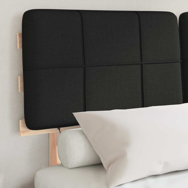 vidaXL Cadre de lit avec t&ecirc;te de lit rembourr&eacute;e Noir 140 x 190 cm