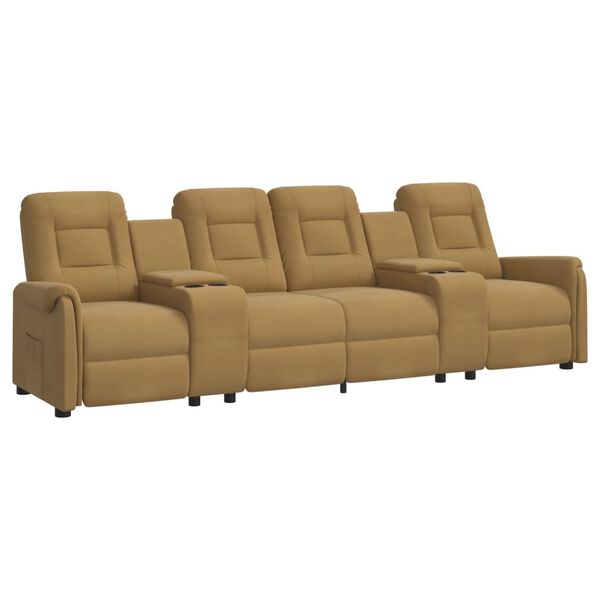vidaXL Fauteuil inclinable avec porte-gobelets 4 places Taupe