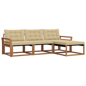 vidaXL Ensemble de canap&eacute;s d'ext&eacute;rieur 4 pc Naturel et Beige