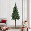 vidaXL Sapin de No&euml;l mince Vert 210 cm PVC et bois de pin massif