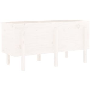 vidaXL Lit sur&eacute;lev&eacute; de jardin blanc 121x50x57 cm bois de pin massif