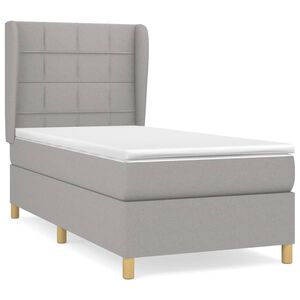 vidaXL Sommier &agrave; lattes de lit avec matelas Gris clair 80x200 cm Tissu