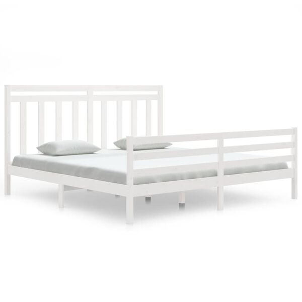 vidaXL Cadre de lit sans matelas blanc 180x200 cm bois massif