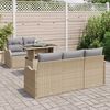vidaXL Ensemble de canap&eacute; de jardin 6 pcs Beige Poly Rattan