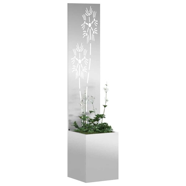 vidaXL &Eacute;cran de confidentialit&eacute; de jardin Floral Argent&eacute; 32 x 150 cm