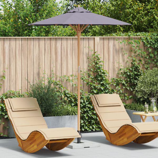 vidaXL Parasol de jardin Gris fonc&eacute; &Oslash; 270 x 260 cm Bambou