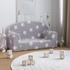 vidaXL Canapé enfants 2 places gris clair avec étoiles peluche douce