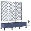 vidaXL Porte-plante de jardin avec irrigation et roues 3 pc Gris PP
