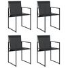vidaXL Chaises de jardin 4 pcs noir acier et textilène