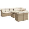 vidaXL Salon de jardin avec coussins 9 pcs beige r&eacute;sine tress&eacute;e