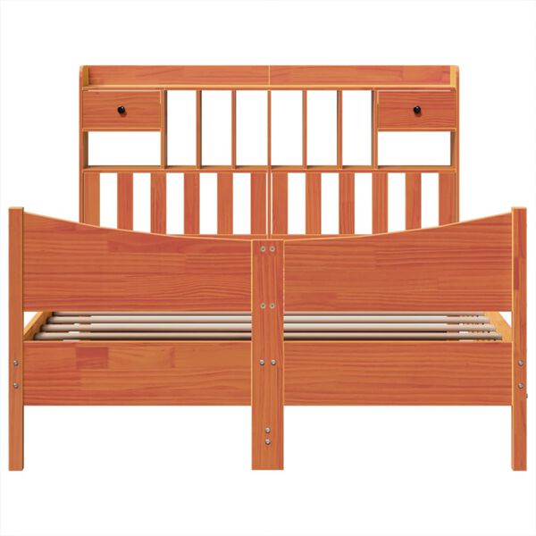 vidaXL Cadre de lit sans matelas cire marron 140x200cm bois pin massif