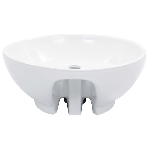 vidaXL Lavabo avec trop-plein 46,5 x 18 cm Céramique Blanc