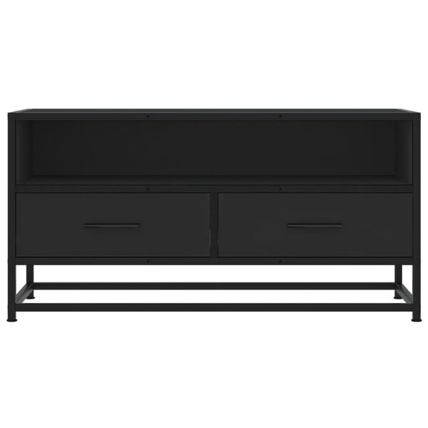 vidaXL Meuble TV noir 80x34,5x40 cm bois d'ingénierie et métal