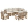 vidaXL Ensemble de canap&eacute;s d'ext&eacute;rieur 8 pcs Naturel Polyester