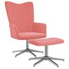 vidaXL Chaise de relaxation avec tabouret Rose Velours