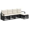 vidaXL Ensemble de canap&eacute; de jardin 4 pc 5 place Noir polyrotin