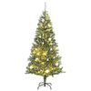 vidaXL Sapin de No&euml;l artificiel 300 LED&boules&neige floqu&eacute;e 210 cm