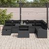 vidaXL Ensemble de canap&eacute; de jardin avec coussin 9 pcs Noir Poly rotin