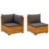 vidaXL Ensemble de salon de jardin 2 Pi&egrave;ce Marron Bois d'Acacia Massif