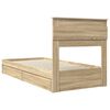 vidaXL Lit de Rangement Ch&ecirc;ne Sonoma 90 x 190 cm Bois d'ing&eacute;nierie