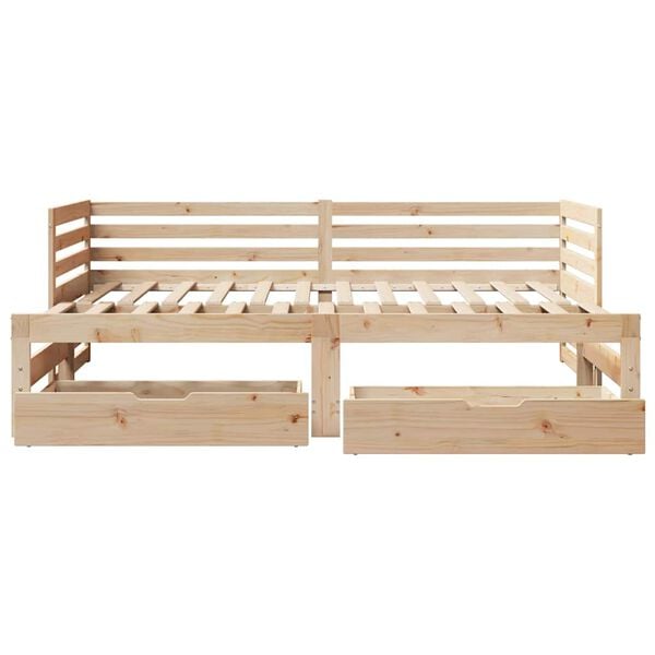 vidaXL Lit de jour avec tiroirs sans matelas 90x200 cm bois massif