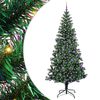 vidaXL Sapin de No&euml;l artificiel pr&eacute;-&eacute;clair&eacute; Vert 240 cm PVC et m&eacute;tal