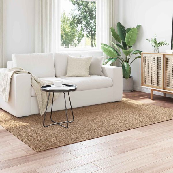 vidaXL Tapis de surface Moir&eacute; HUARTE Naturel 170 x 120 cm Polyester