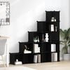 vidaXL Cubes de rangement 15 pcs Noir PP