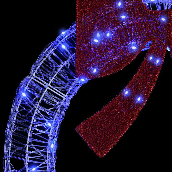 vidaXL Couronne avec 60 LED Bleu 75 cm Acrylique