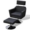 vidaXL Fauteuil TV Noir Similicuir