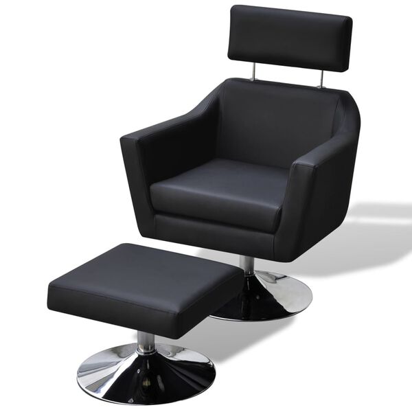vidaXL Fauteuil TV Noir Similicuir