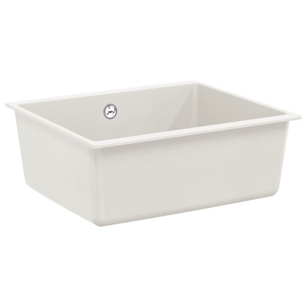 vidaXL &Eacute;vier Blanc 530 x 460 mm 80% Quartz et 20% R&eacute;sine