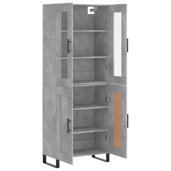 vidaXL Buffet haut Gris b&eacute;ton 69,5x34x180 cm Bois d'ing&eacute;nierie