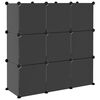 vidaXL Cubes de rangement 9 pcs avec portes noir PP