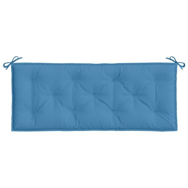 vidaXL Coussin de banc de jardin bleu mélangé 120x50x7 cm tissu