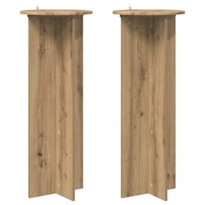 vidaXL Support de Plante 2 pcs Ch&ecirc;ne artisanal &Oslash;40 x 100 cm