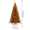 vidaXL Sapin de No&euml;l avec 300 LED avec support Dor&eacute; 210 cm PET