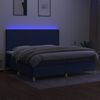 vidaXL Sommier &agrave; lattes de lit et matelas et LED Bleu 200x200 cm Tissu