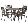 vidaXL Ensemble de salle &agrave; manger pour jardin 5 pc Bronze Aluminium