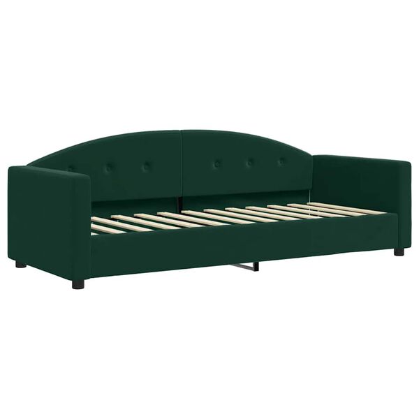 vidaXL Lit de jour avec matelas vert fonc&eacute; 90x200 cm velours