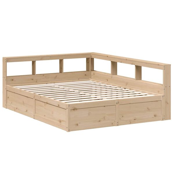 vidaXL Lit biblioth&egrave;que sans matelas 160x200 cm bois massif de pin
