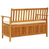 vidaXL Banc de rangement de jardin Bois d'acacia solide 120x63x84 cm