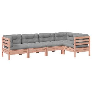 vidaXL Salon de jardin 5 pcs et coussins bois massif sapin de douglas