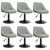 vidaXL Chaises pivotantes &agrave; manger lot de 6 gris clair velours