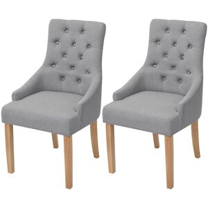 vidaXL Chaises &agrave; manger lot de 2 gris clair tissu