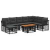vidaXL Ensemble de canap&eacute; de jardin 9 pc Noir et Gris fonc&eacute; polyrotin